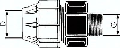 PEX-Rohrverschraubung, PP, G 4" (AG), 90 mm