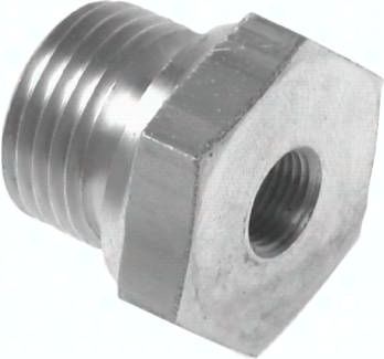 Hydraulik-Reduzierung G 3/8"(AG)-G 1/4"(IG), 1.4571, Elastomerdichtung