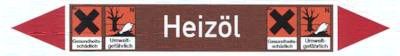 Rohrleitungskennzeichnung, 5er, 26 x 187, Heizöl (Xn, N)