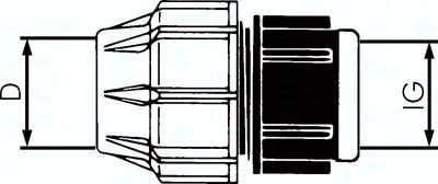 PEX-Rohrverschraubung, PP, G 4" (IG), 110 mm