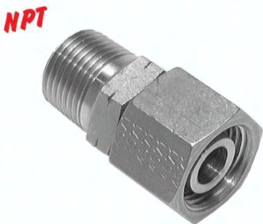 Einstellb. Schneidringverschr. 38 S-NPT 1 1/2", 1.4571