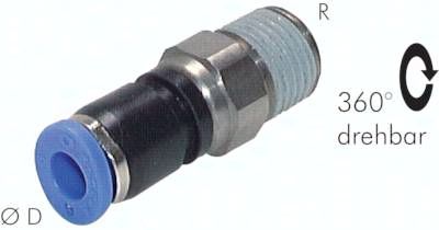 Gerade Drehverschraubung R 1/4"-6mm, IQS-Standard