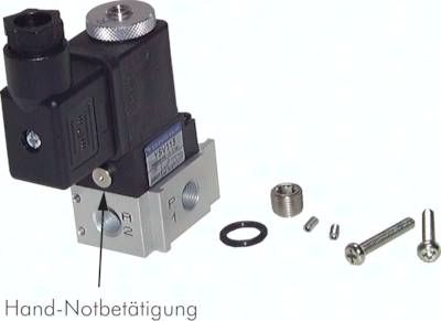 3/2-Wege Magnetventil, G 1/8" (Abluft M5), geschlossen (NC), 24 V AC