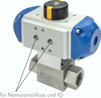 Pneumat. Hochdruck-Kugelhahn, doppelt-wirkend, G 1/2"